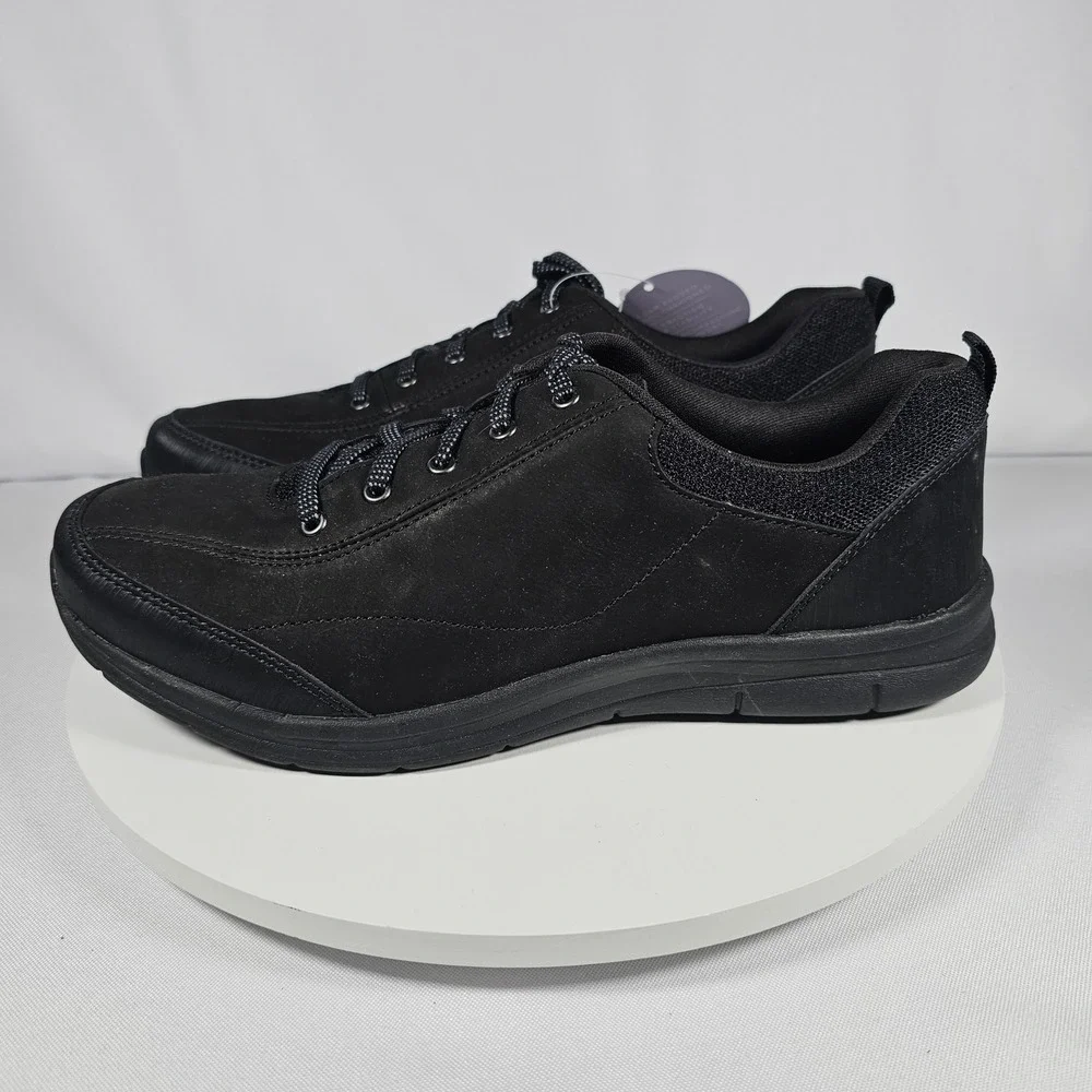 Easy Spirit Essolana Black Leather Upper Comfort Sneakers Shoes Womens Size 9.5M
